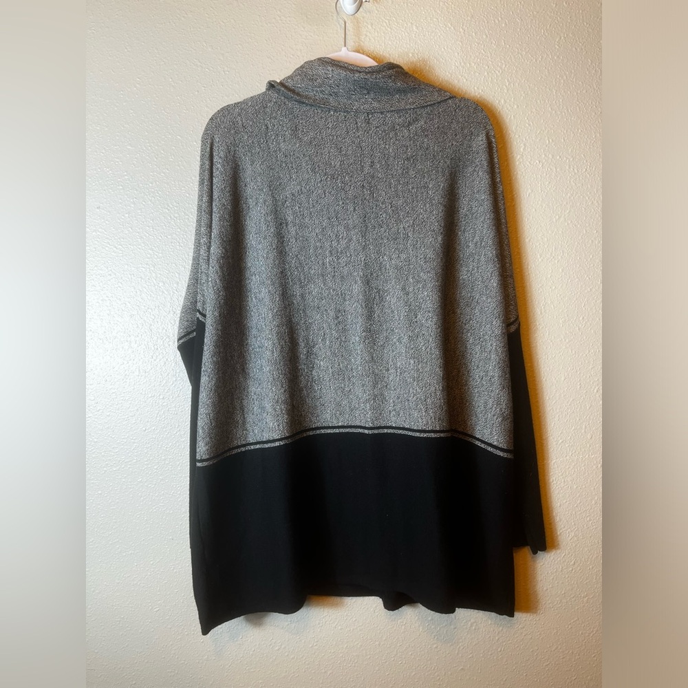 Smartwool Edgewood Poncho Sweater Black Gray Heather Womens Size L - Picture 7 of 7